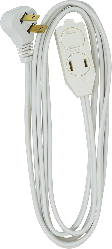 SlimLine 3ft Flat Plug Extension Cord - Right Angle, 3 Polarized Outlets