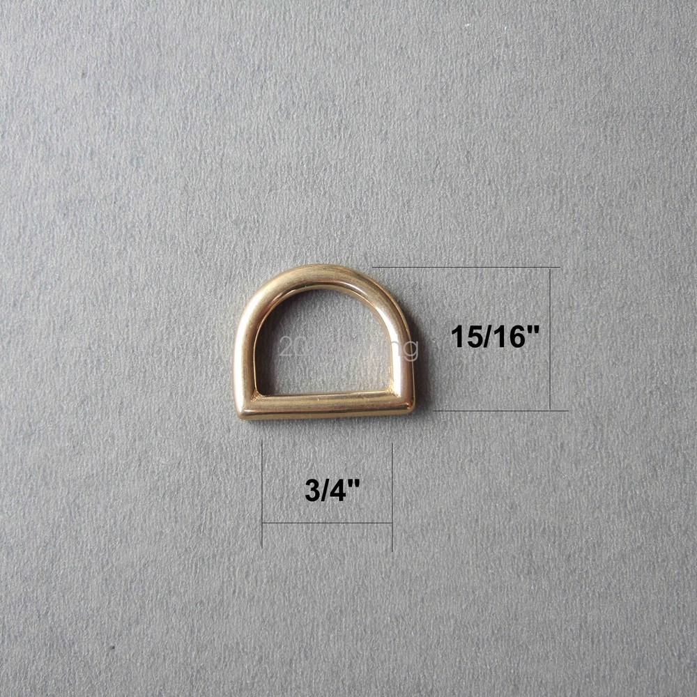 Heavy Duty Cast Solid Brass Dee D Ring 4 Sizes