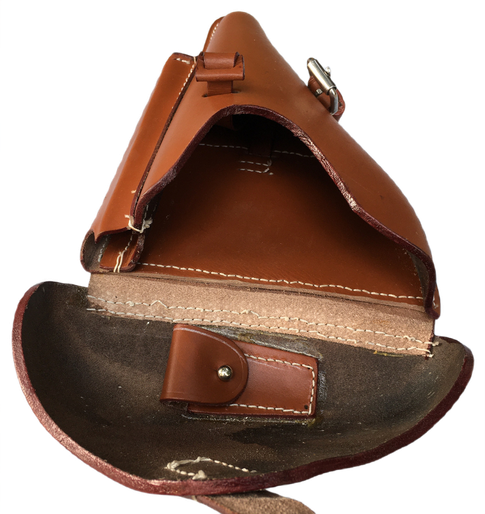 WWII GERMAN LUGER P08 Hardshell Brown LEATHER HOLSTER