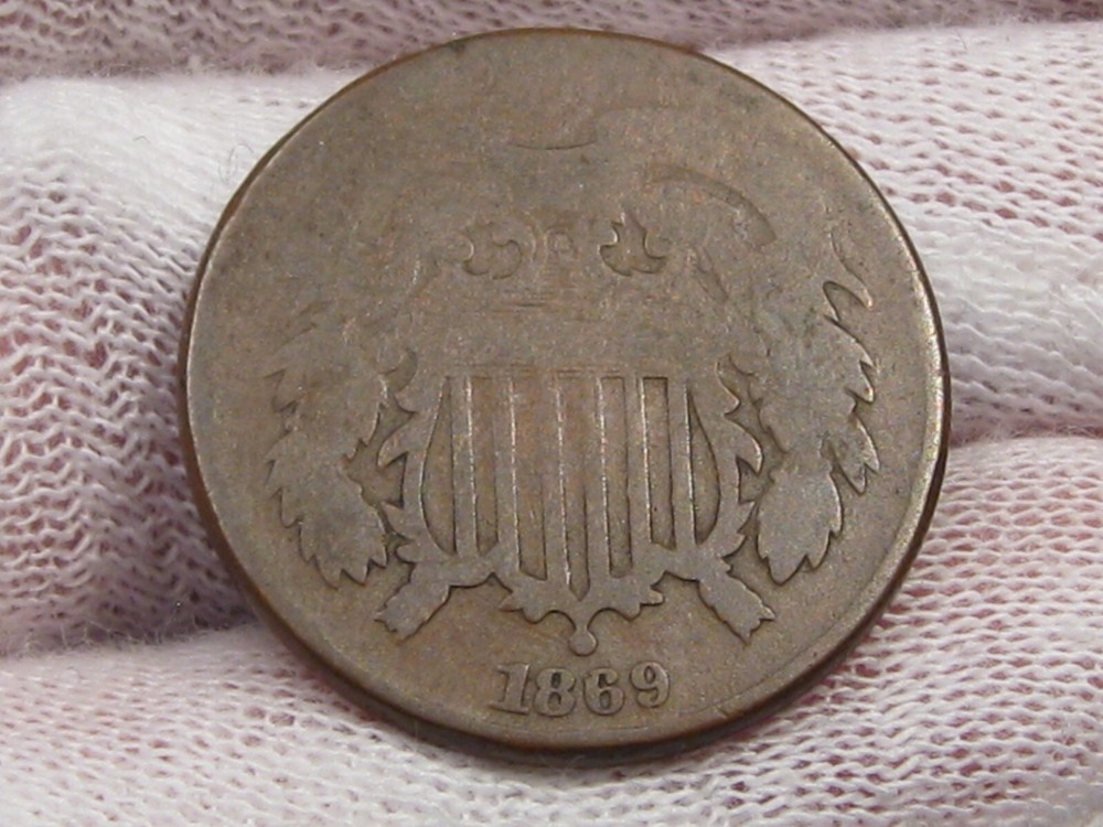 1869 US 2¢ Two Cent Piece.  #18