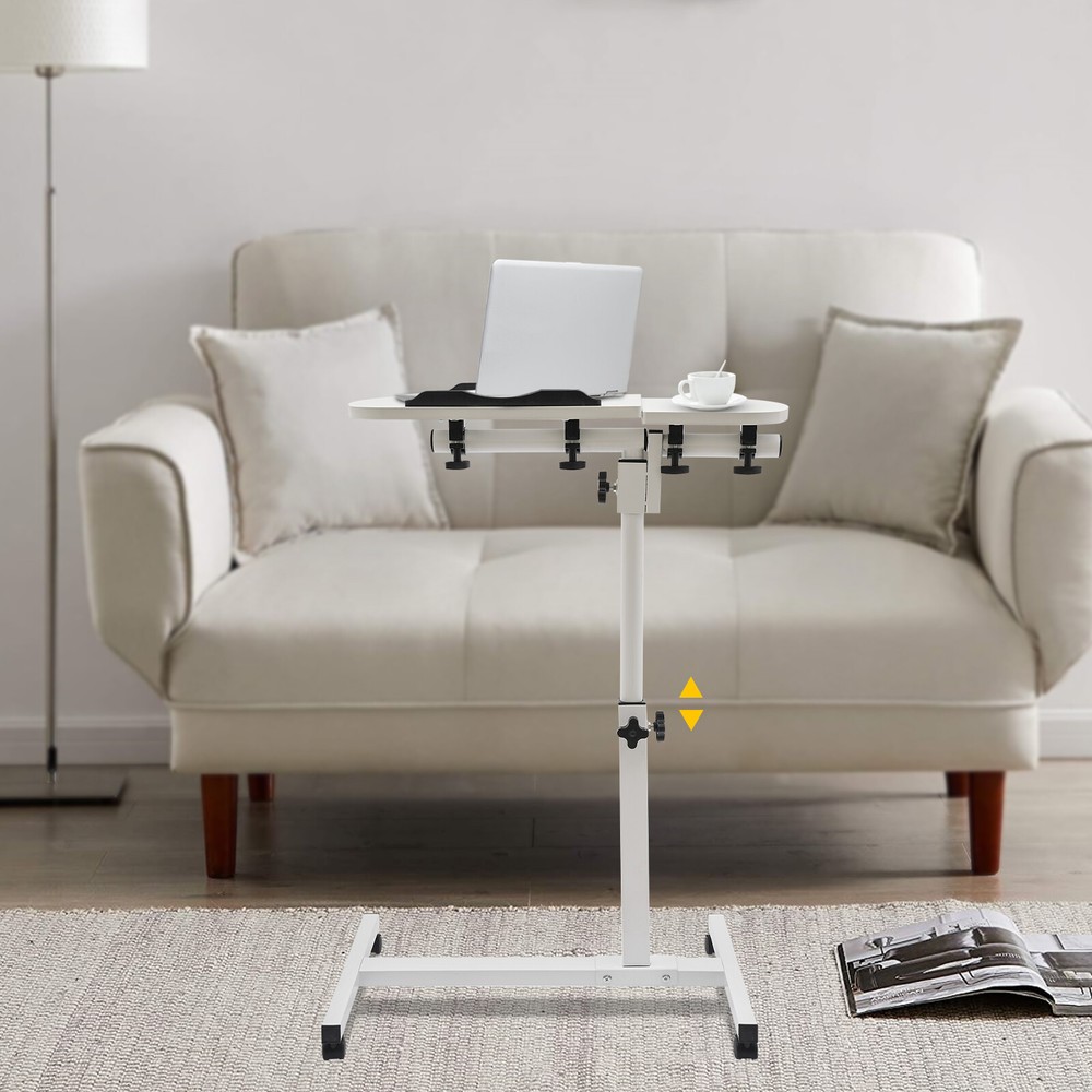 Rolling Laptop Desk Adjustable Notebook Computer Stand Bed Sofa Table Food Tray