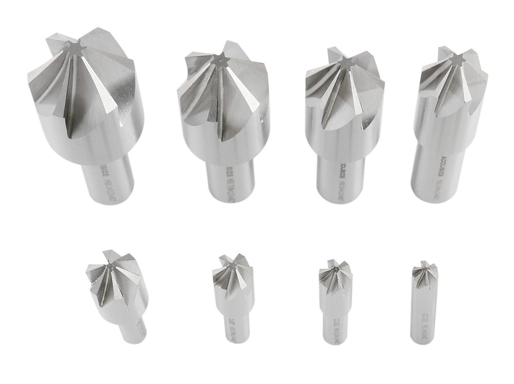 8-Pc Set 6-Flute H.S.S. Machine Countersinks, #0206-1018