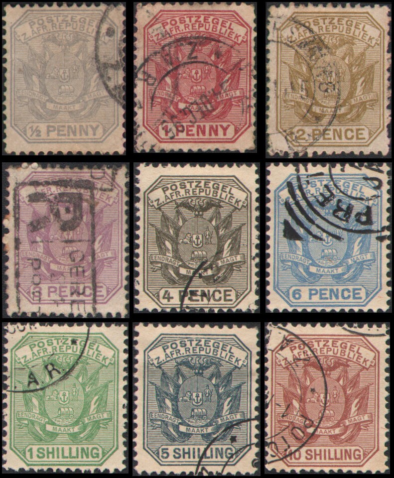 Transvaal #153-161 set Used