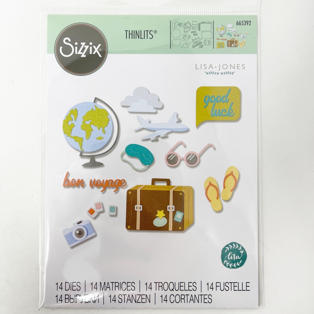 Sizzix Thinlits Summer Vacation Party Cutting Dies Bundle 3-D Impresslits Seals
