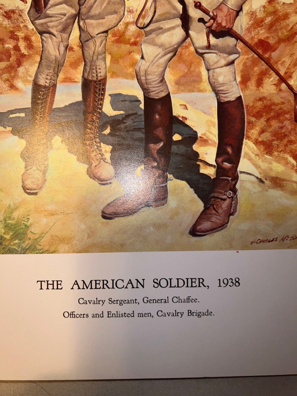 US Military Series Print: The American Soldier 1938 Cavalry Sergeant Gen Chaffee