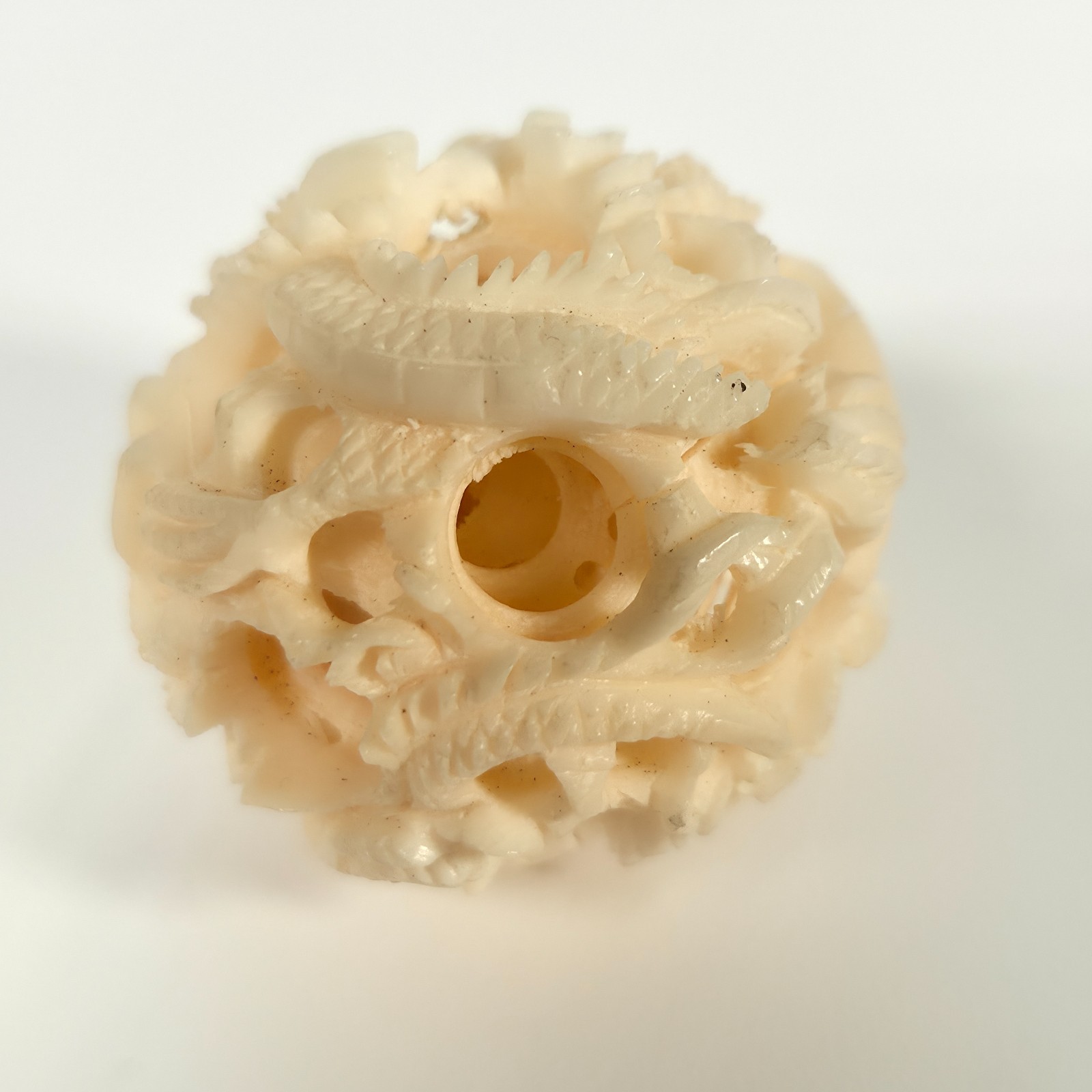 Small 1-1/4" Chinese Carved 3-Layer Dragon Ball