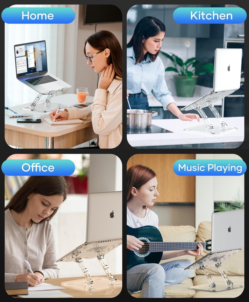 Adjustable Foldable Laptop Stand, Portable Ergonomic Computer Stand for Lapto...
