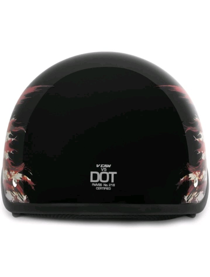 VCAN Cruiser Solid Half Face Motorcycle Helmet