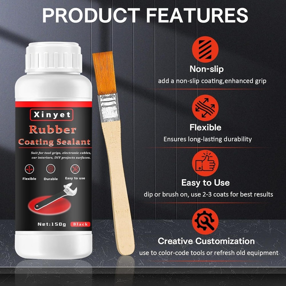 150ml Tool Dip Rubber Coating, Rubber Dip for Tools, Waterproof, Flexible Pee...