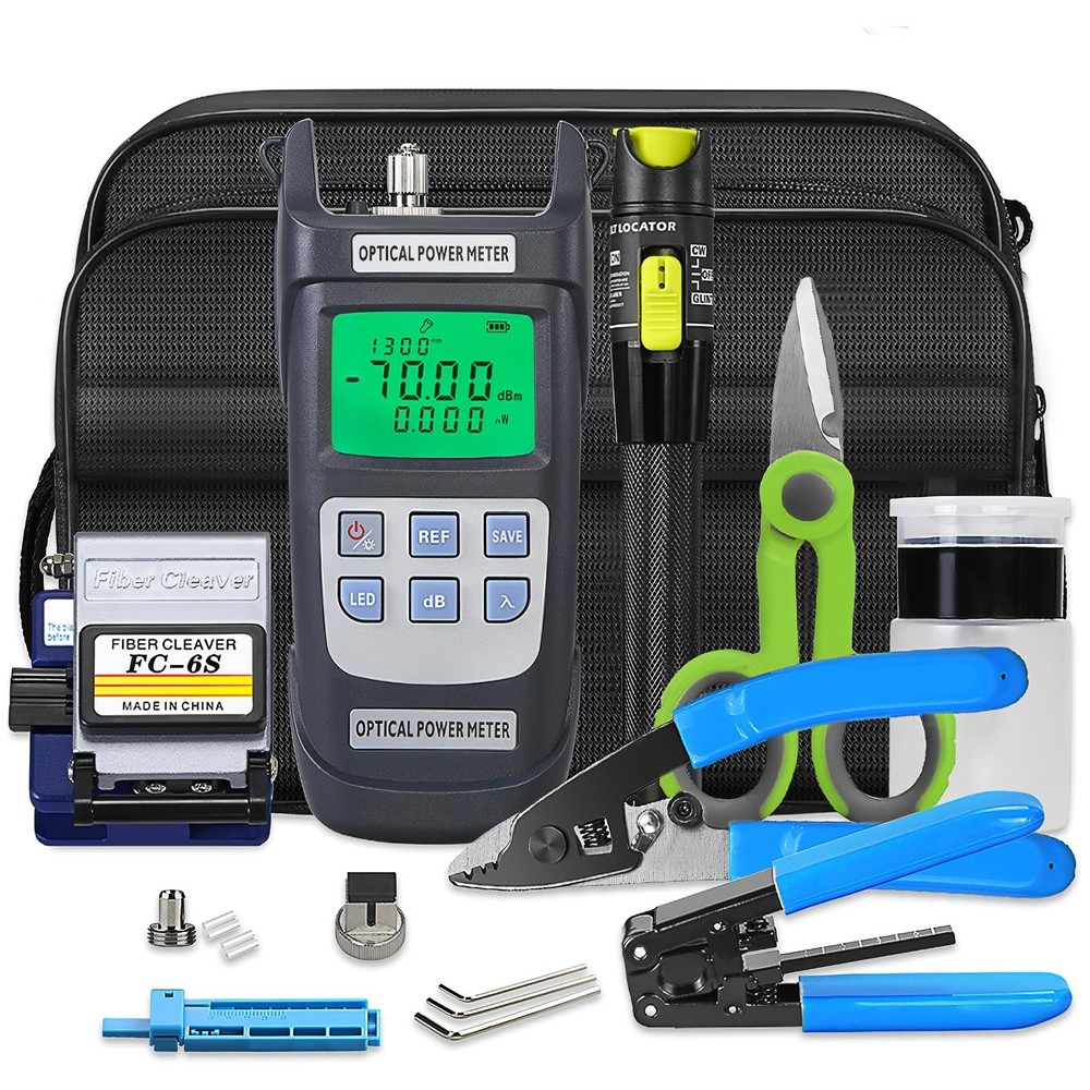 9 in 1 Fiber Optic Termination Tool Kit FTTH Cable Cold Welding Tool Set with...
