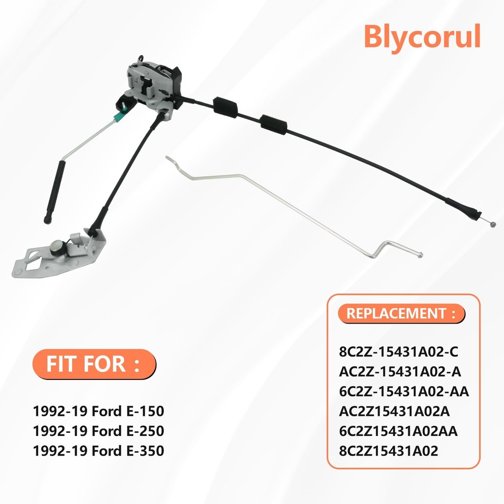 Blycorul Rear Door Latch Assembly with Cable & Rod, Right Tailgate