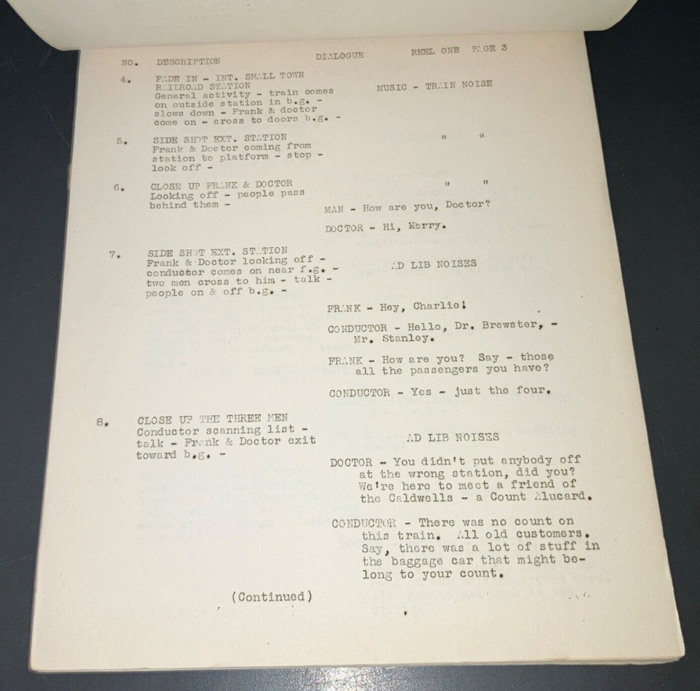 SON OF DRACULA (3/5/43) Rare Universal File Continuity Script + Trailer Script!!
