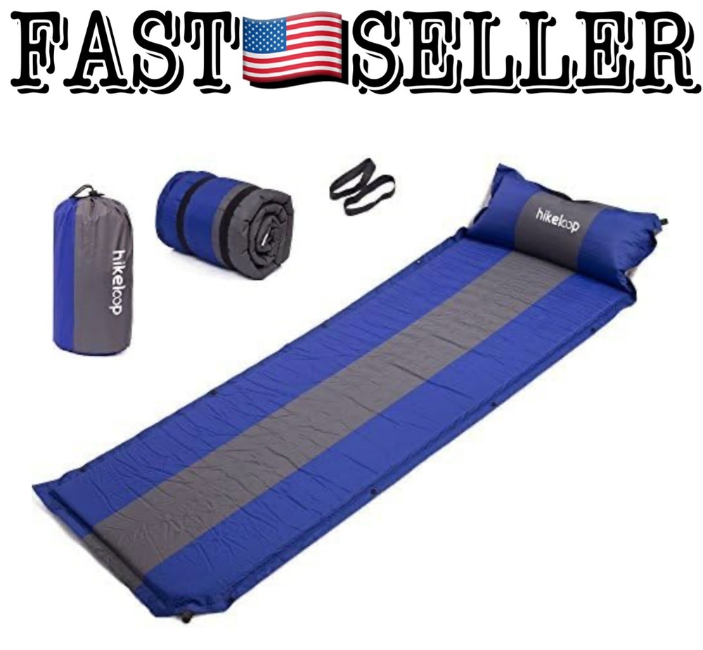 Hikeloop Inflatable Air Sleeping Pad with Built-in Pillow Compact & Comfortable