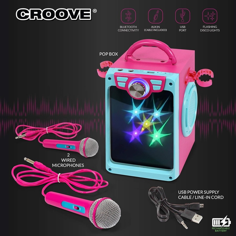 Portable Karaoke Machine with 2 Microphones