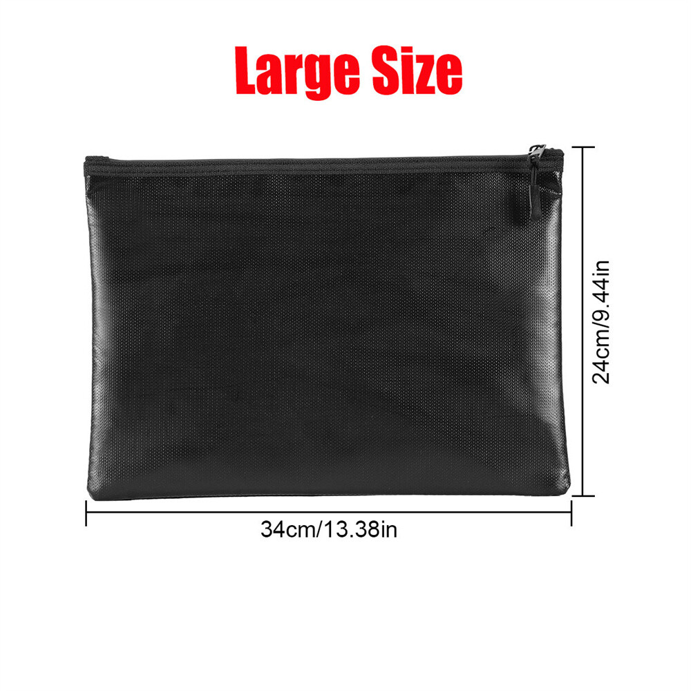 3 PACK 2000℉ Fire Proof Bag Waterproof Fireproof Document for Valuable Cash-M/L