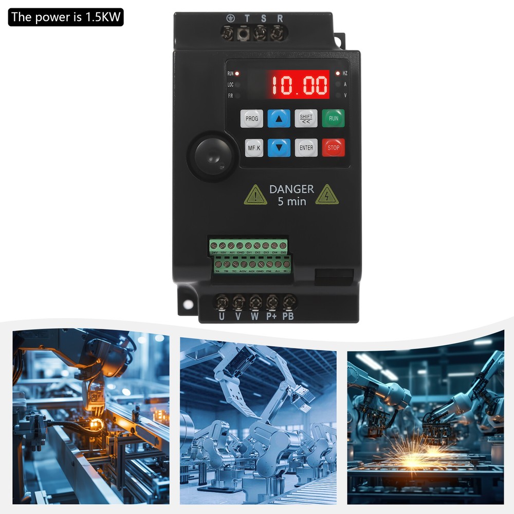 2 HP 3 Phase Motor Variable Frequency Drive VFD Speed Controller 220VAC 1.5KW 7A