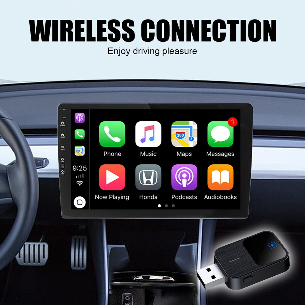 2in1 Wireless CarPlay Adapter Android Auto Car Auto Navigation Player USB US
