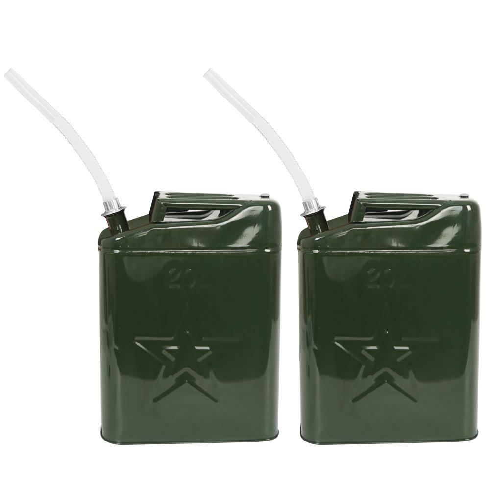 2PCS Jerry Can 5 Gallon 20L Can Metal Tank Emergency Backup Off-road
