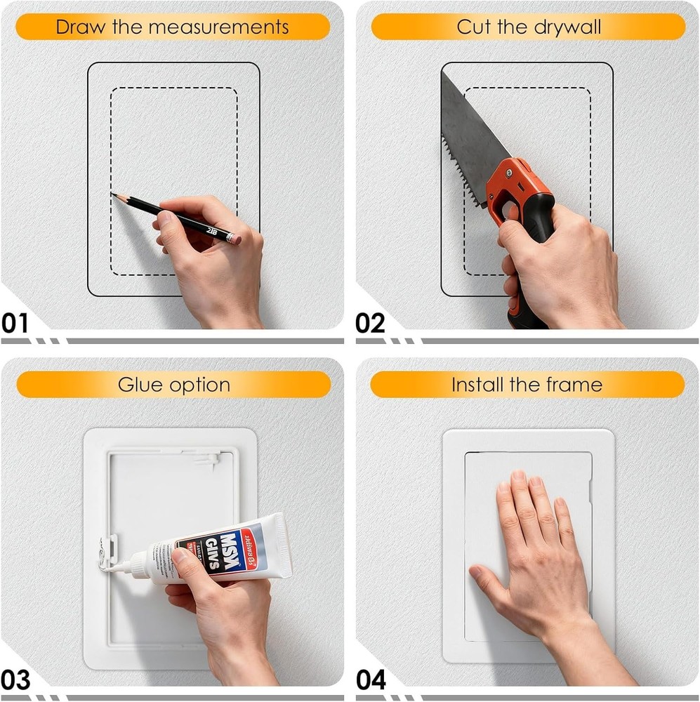 Self-Contained 4 X 6 Inch Hinged Access Door - Durable Polystyrene Design