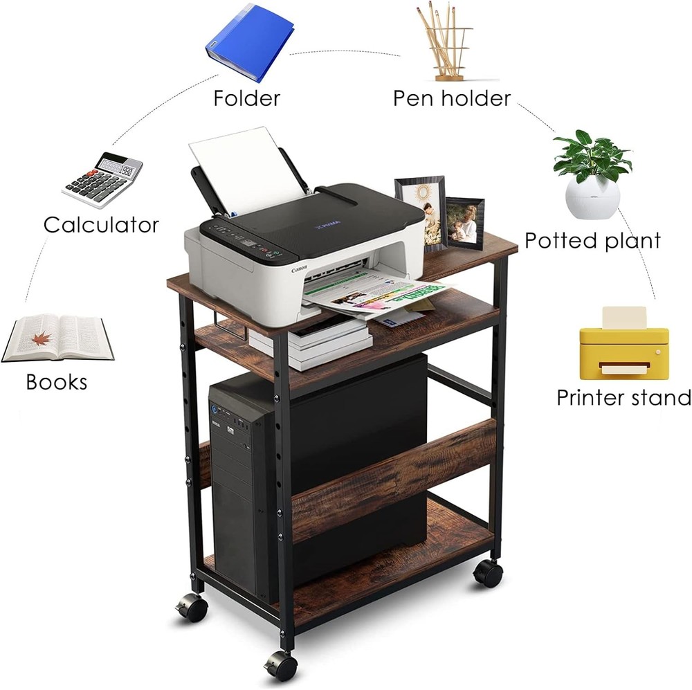 TooCust Computer Tower Stand Under Desk, and Rustic Brown