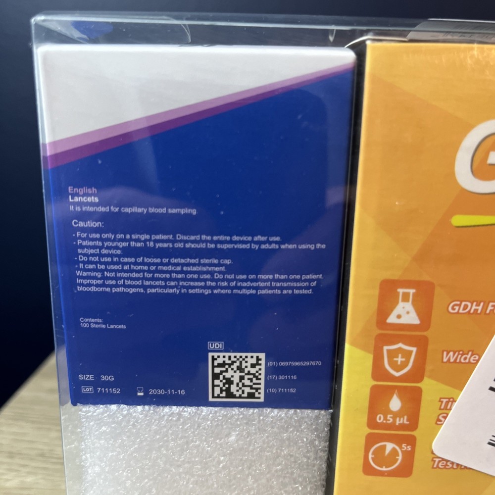 MicroTech GoChek2 Blood Glucose Meter Kit 100 Test Strips Lancing Device