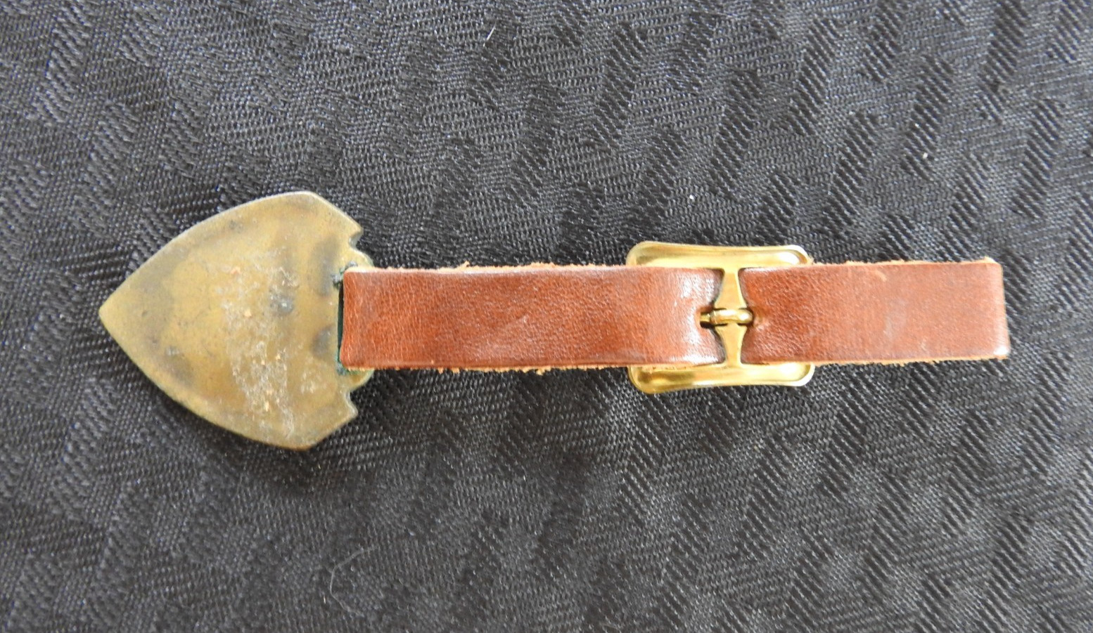 OLD c.1918 WW1 Vintage Brass Zeppelin Airship + Airplane Brass Watch Fob W/Strap