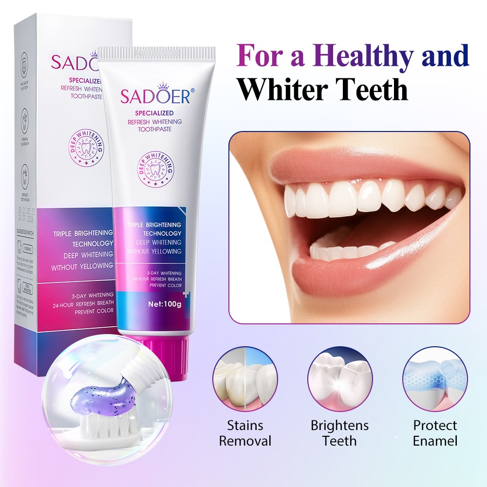 2x Teeth Whitening Toothpaste Remove Tooth Stain Deep Teeth Clean Fresh Breath