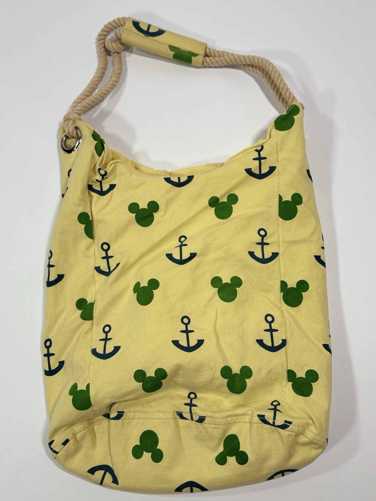 Mickey Mouse Tote Bag Disney World Disneyland Resort Yellow Anchors Rope Handle