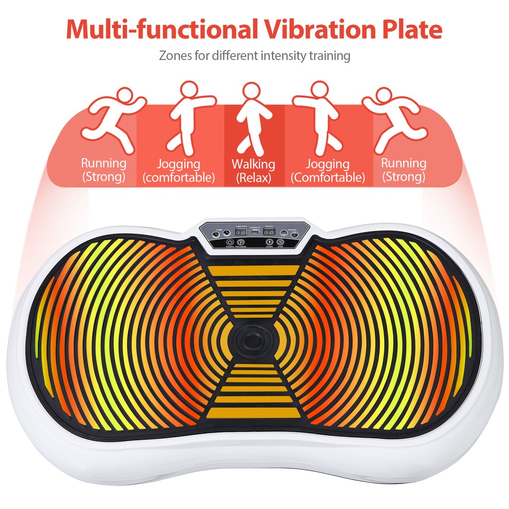 Slim Vibration Plate Exercise Machine Vibro Shaper 3 Program W/ Bluetooth White