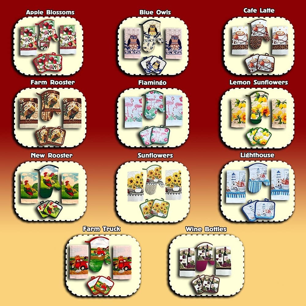 Lobyn Value Packs: Decorative & Functional Rustic Rooster Kitchen Set – 5
