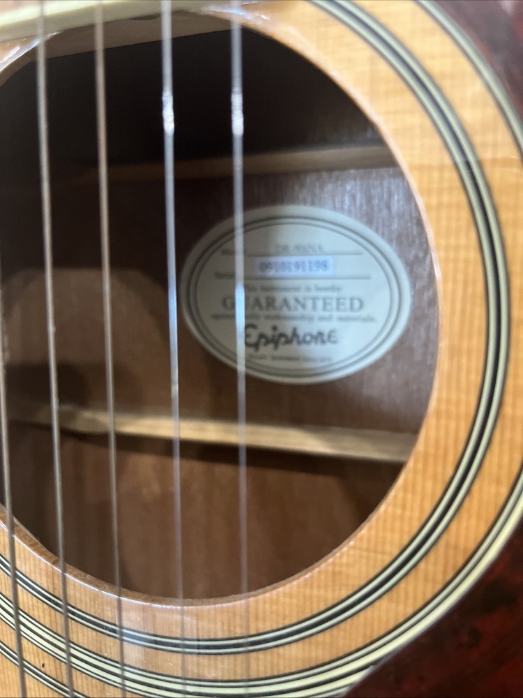 Epiphone DR-90SNA 6 String Acoustic Guitar W/ Soft Case, Strap, Tuner