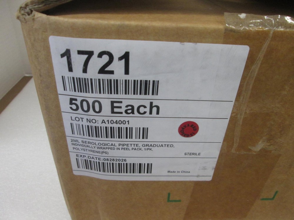 MFG 500 2ML SEROLOGICAL PIPETTE INDIVIDUALLY WRAPPED