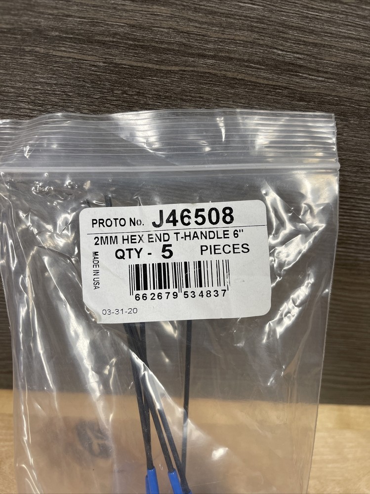 5 Pack PROTO J46508 Hex Key,Tip Size 2mm New