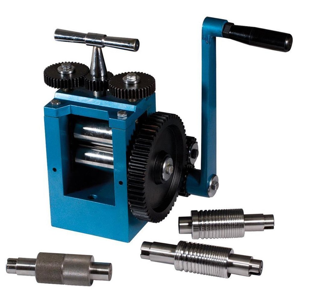 80 mm , 3 inch Mini Rolling Mill Sheet and Wire Flat Pattern with 5 Dies 5 Gauge