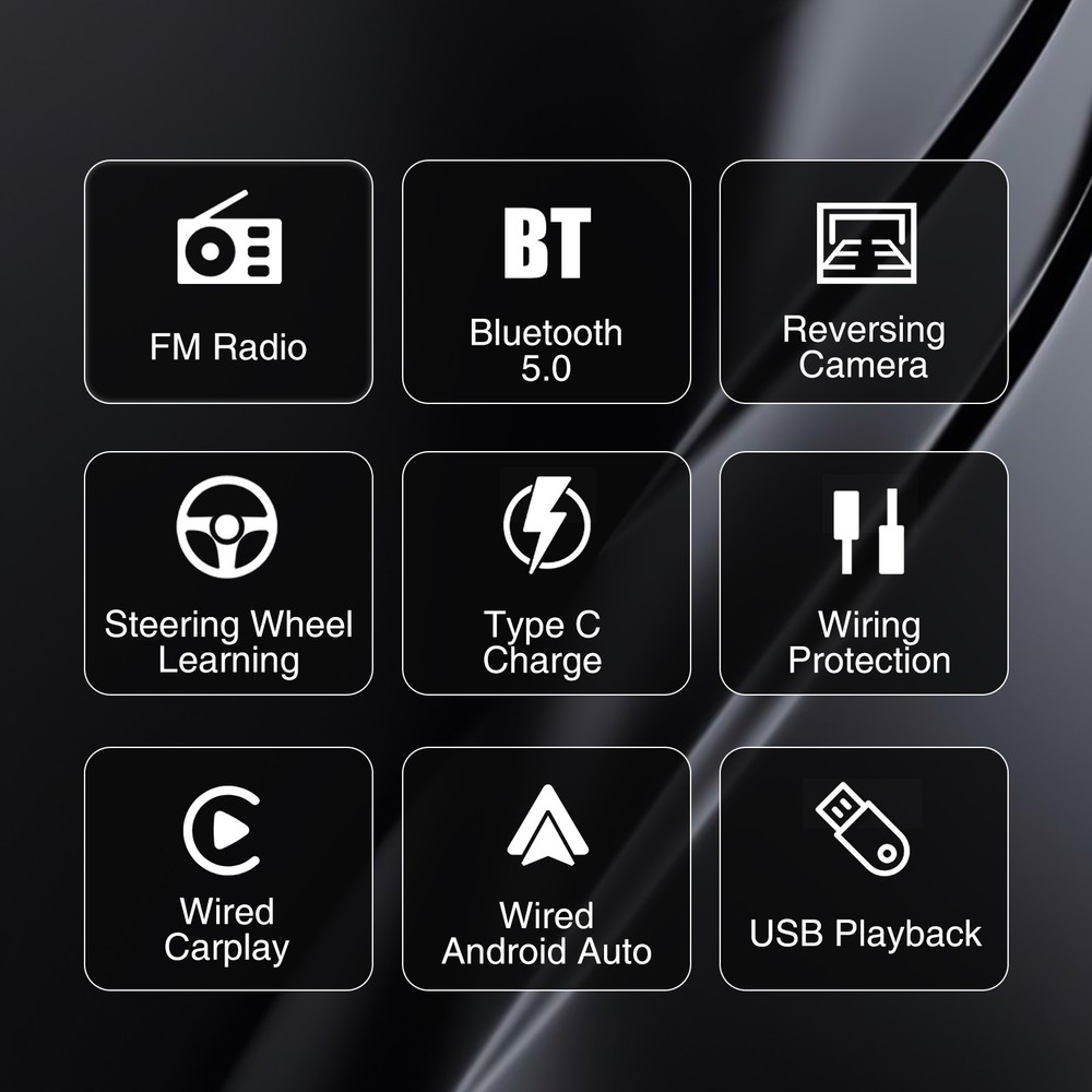 6.86" Single Din Touchscreen Car Stereo with Wireless Apple Carplay Android Auto