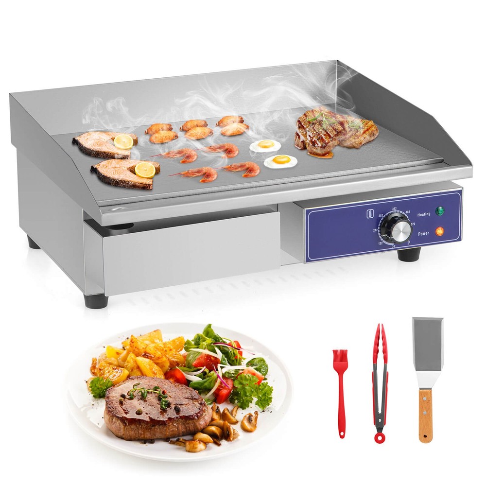 22" Commercial Electric Griddle w/ Adjustable Temperature Control 122℉-572℉