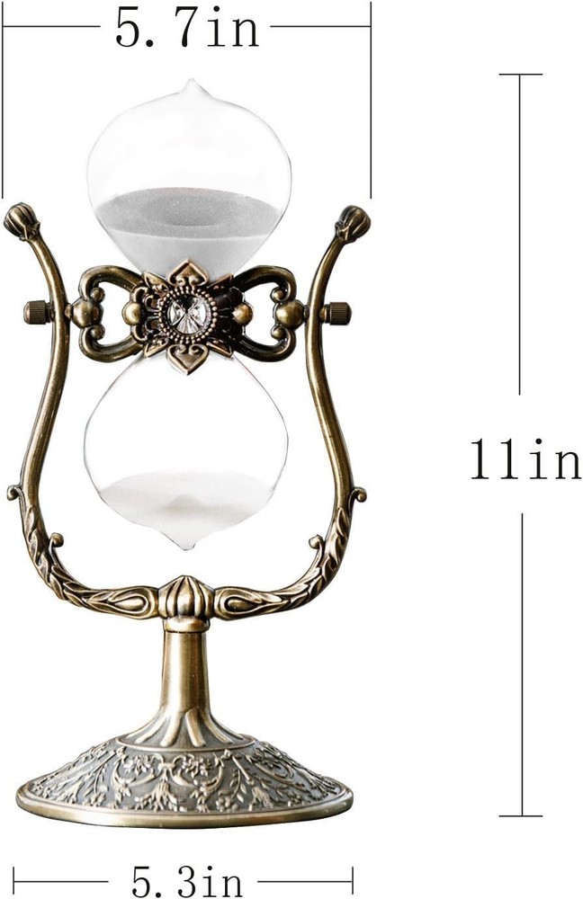 Large Hourglass Timer 60 Minute Sand Clock,Rotating Embossed Sand Timer Vintage