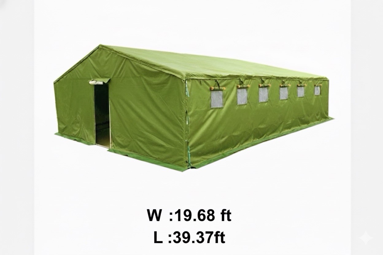 Waterproof Four Seasons Canvas & Oxford Cloth Army Military Camping Tent Green