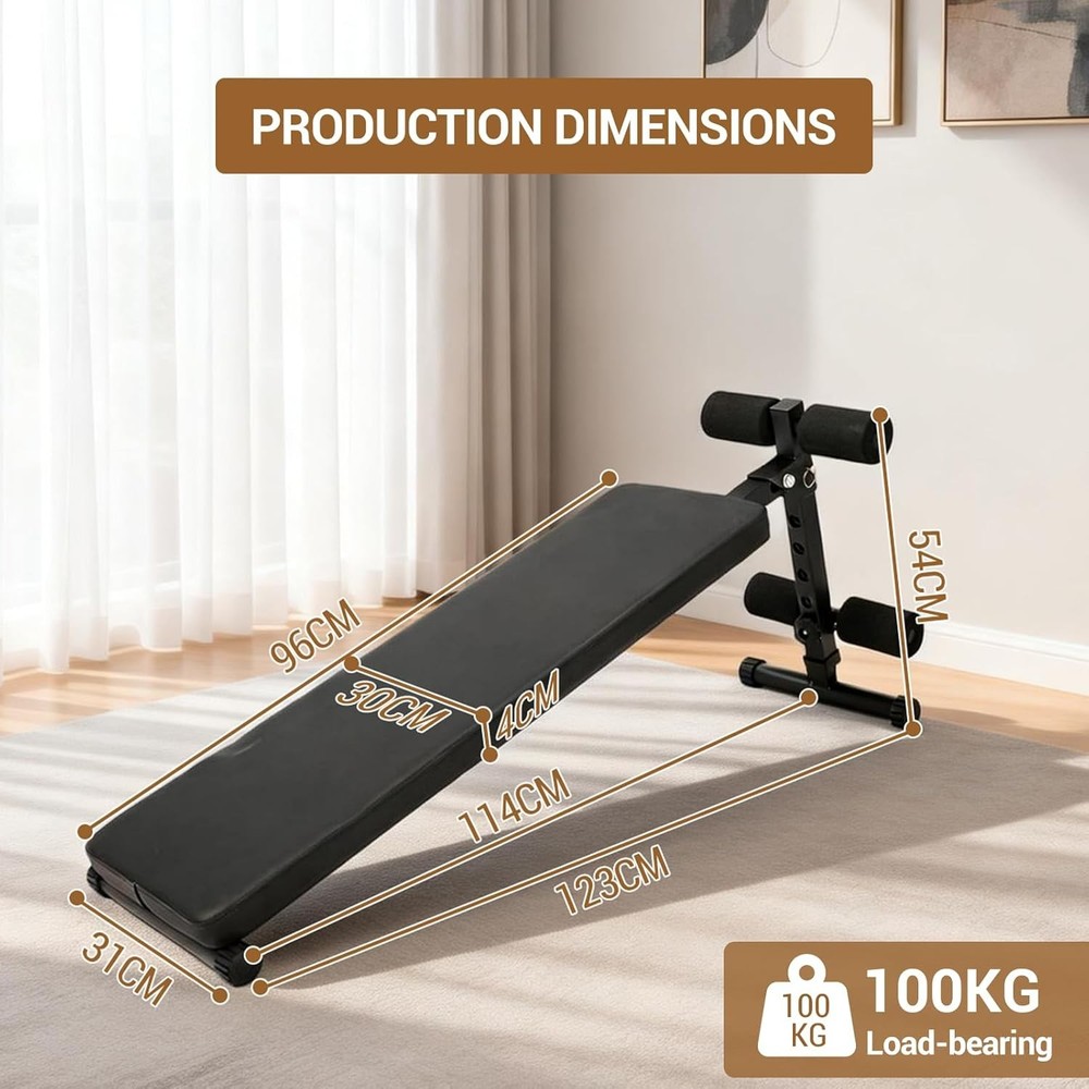 Sit-Up Bench Folding Adjustable Home Gym Workout Bench for Ab Exercise 220 LBS
