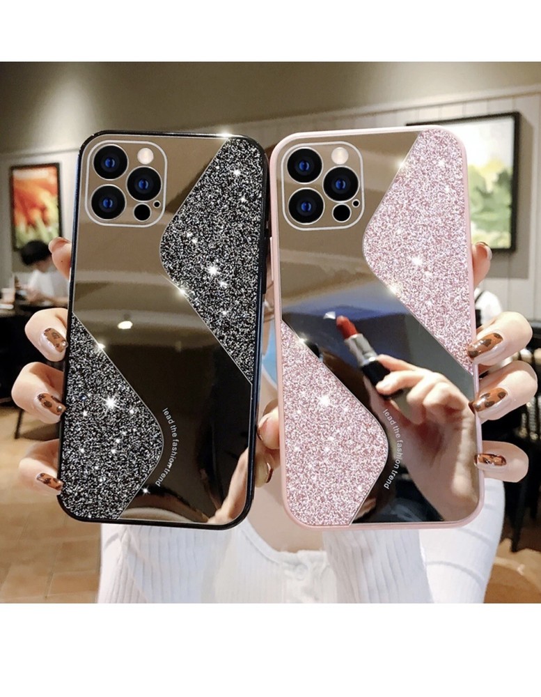 Iphone 13 max pro glitter case With Mirror