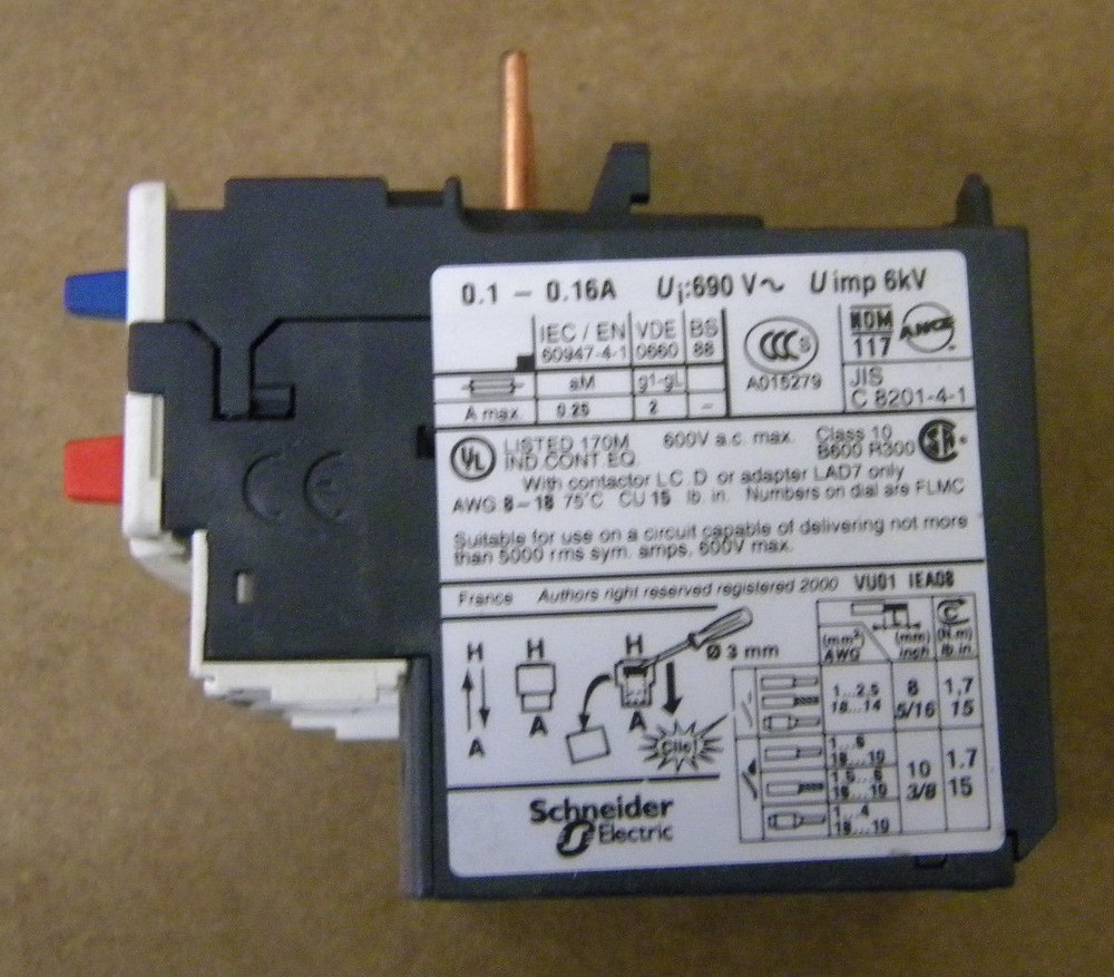 TELEMECANIQUE LRD01 OVERLOAD RELAY