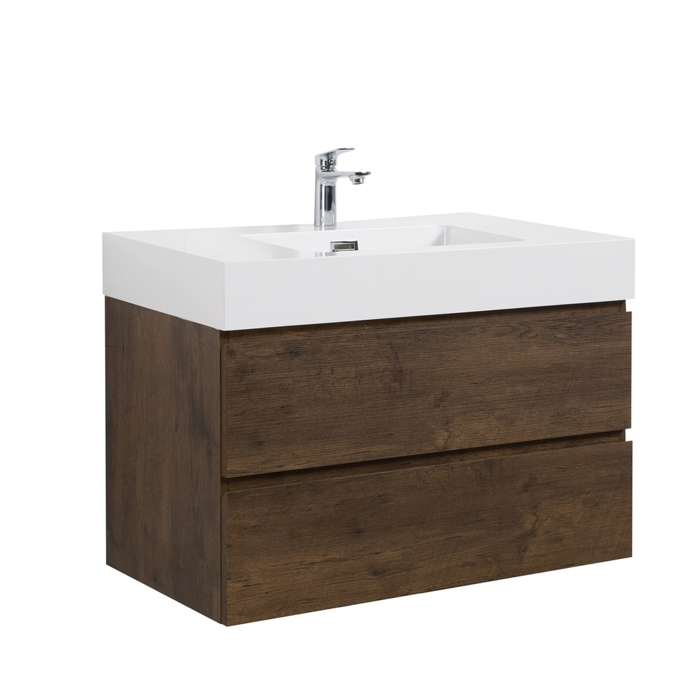 24" 30" Bathroom Vanity Wall Mounted Floating Cabinet with Sink Basin Combo