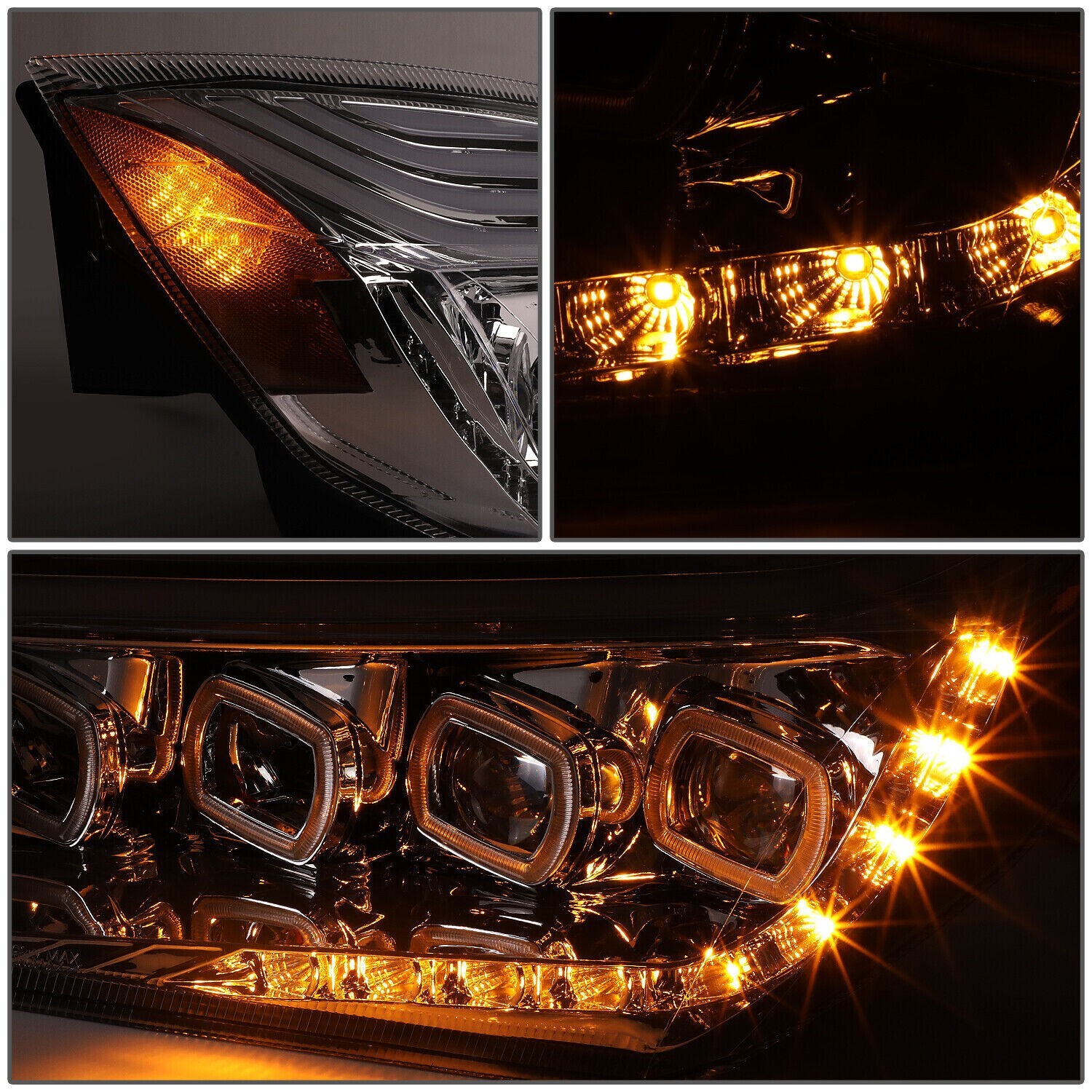 Freightliner Cascadia 2018+ Full LED Headlights DOT Approved Chrome Pair