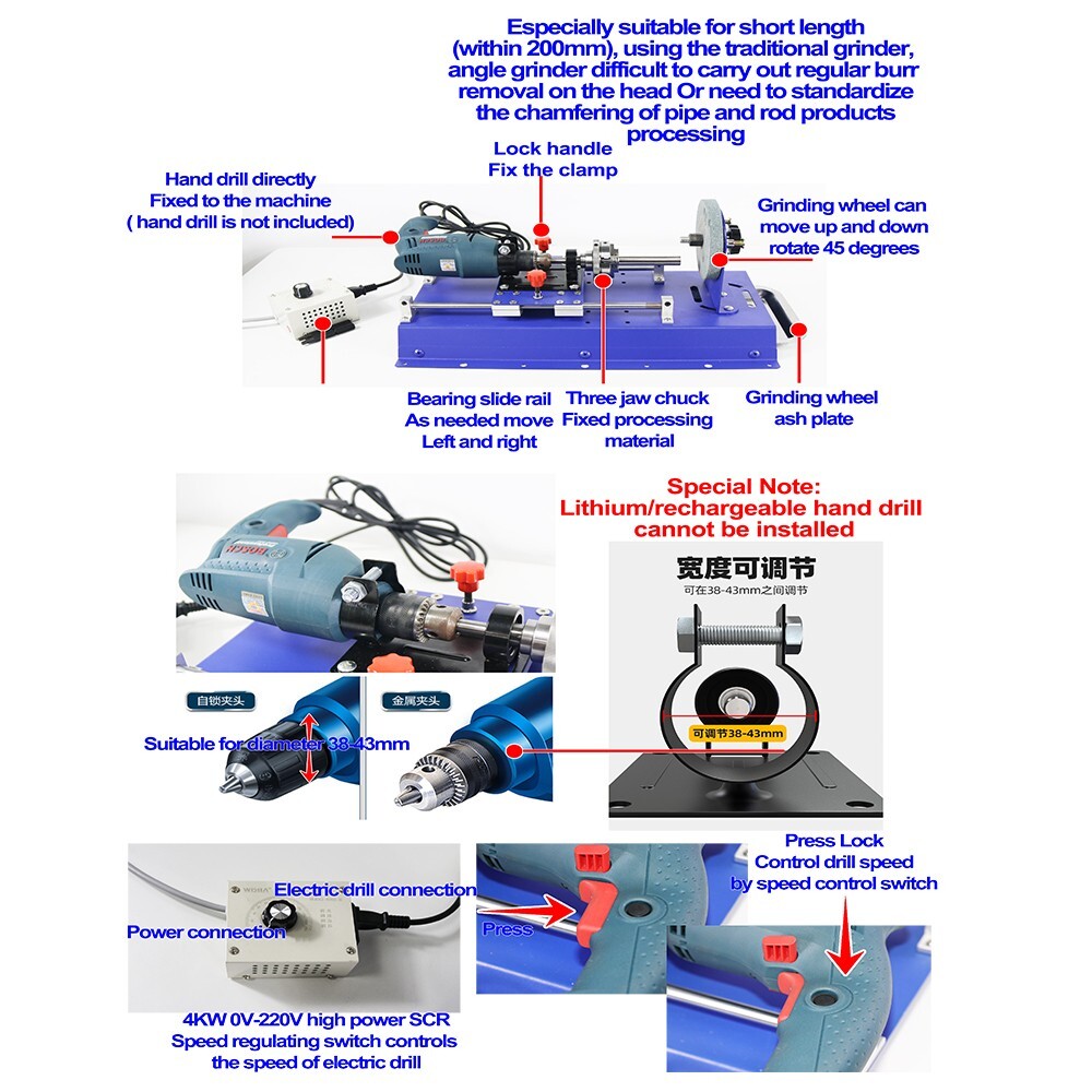 TJ10 Small Metal Pipe Rod Multifunctional Processing Machine New #005887