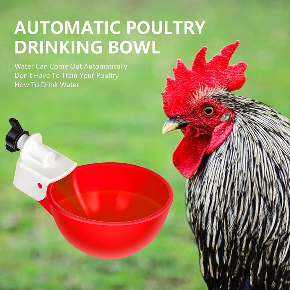 4PCS Automatic Water Cups Poultry Drinker Waterer Chicken Duck Quail Drinking