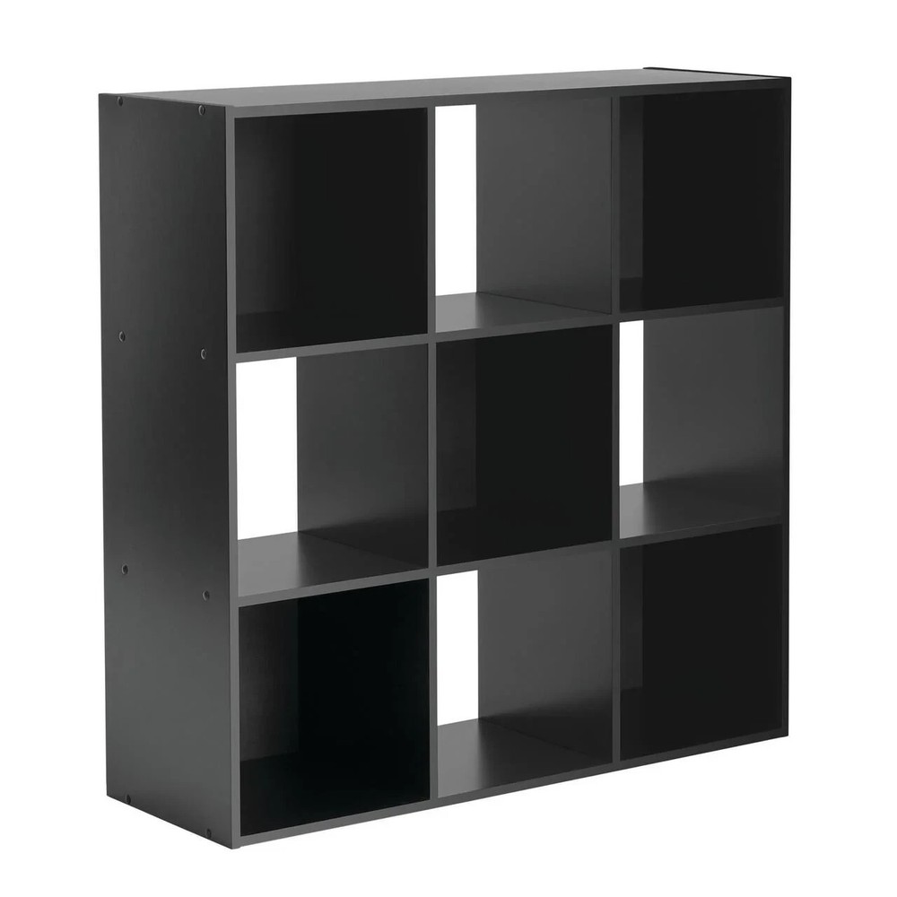 9-Cube Open Storage Organizer Shelves Bookcase, Easy Assembly, Black