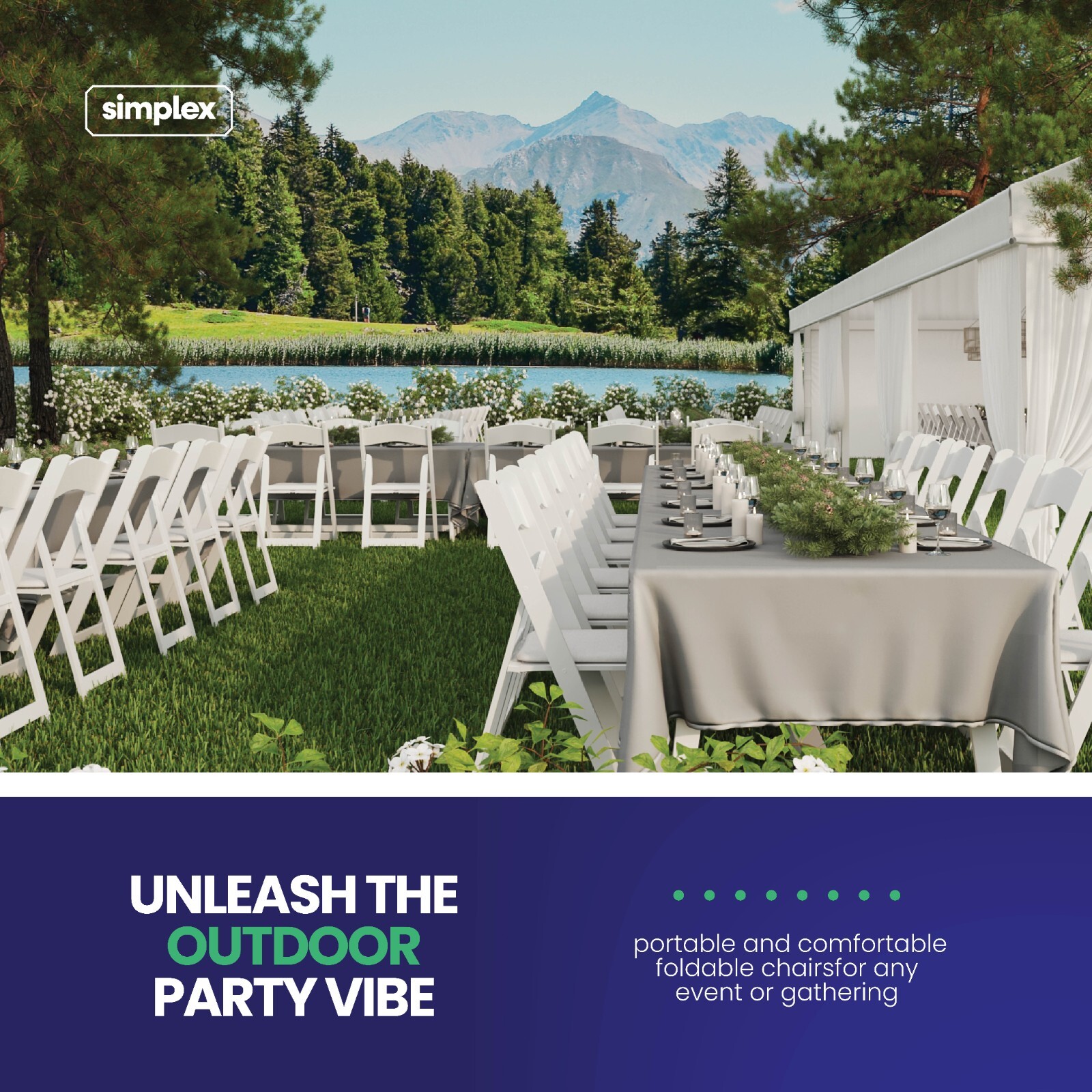 Folding Chairs Indoor/Outdoor Folding White Chairs for Events