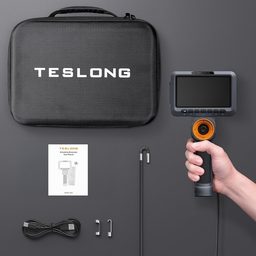 Teslong 4-Way Joystick Articulation Borescope Inspection Camera 360° Steerable