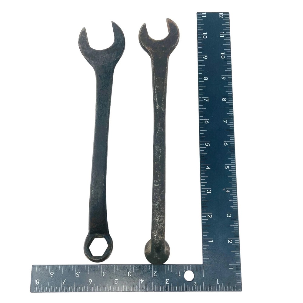 Vintage Combination Wrench Set, Hand Tools Workshop Equipment, 2 Pcs