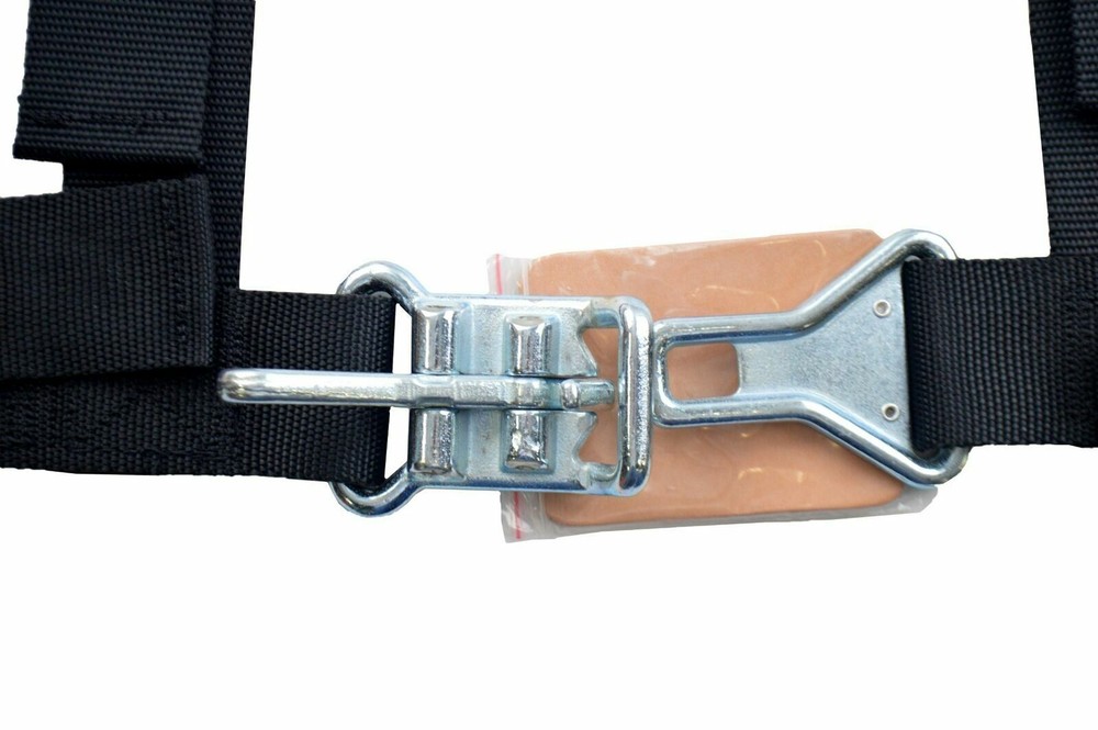 2" LATCH & LINK Y FLOOR MOUNT HARNESS. 3 POINT BUGGY BELT PULL DOWN LAPS BLACK